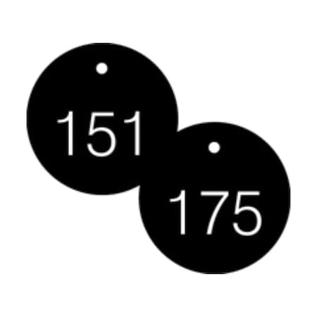 Accuform Engraved Numbered Tags, HS-Laminate, 3 in W, 25 PK TDG367BK